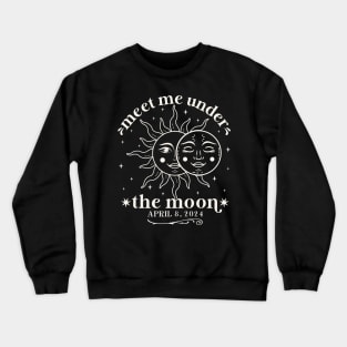 Total Solar Eclipse April 8, 2024 Boho Sun And Moon Mystic Spiritual Crewneck Sweatshirt